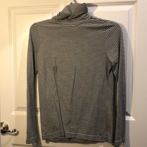 Soft Black and White Striped Turtleneck